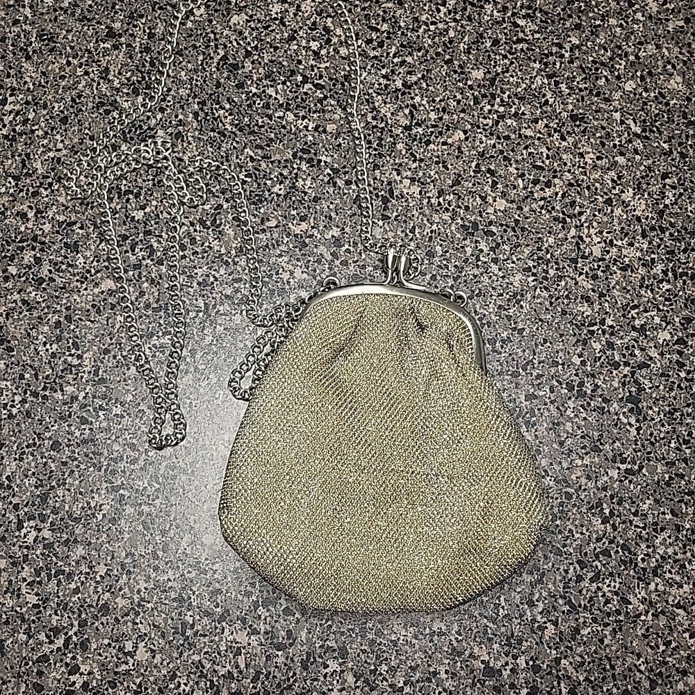 AVON Gold Sparkly Frame "Change Purse" Purse with Chain